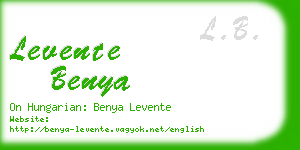 levente benya business card